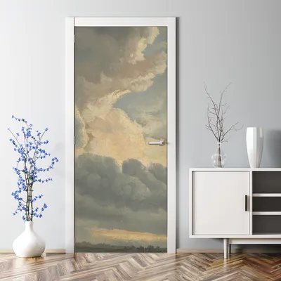 Produktbild von Dekorative Türaufkleber selbstklebend Türtapete Türfolie Wandfolie Vintage-Wolken 77 x 200 cm