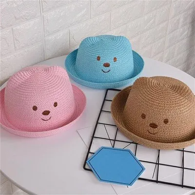 Image de Chapeau de soleil pour enfant, 52 cm, en paille