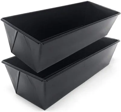 Image de Moule à gâteau - Moule à plum-cake - Moule rectangulaire - Acier au carbone avec revêtement antiadhésif - Lot de 2 - 30 cm