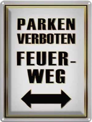 Produktbild von vianmo Blechschild 40x30 cm Parken verboten Feuerweg Warnschild Hinweisschild Sicherheit Vorsicht