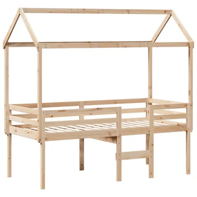 Immagine prodotto di Letto a Soppalco con Tetto 90x200 cm in Legno di Pino