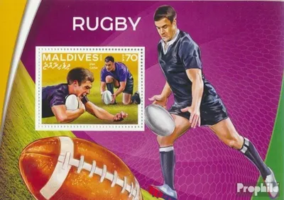Produktbild von Briefmarken Malediven 2016 Mi Block 945 (kompl. Ausg.) postfrisch Rugby