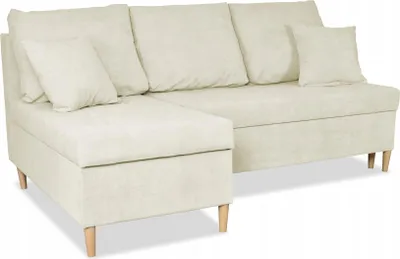 Produktbild von Family Meble Ecksofa Wigo Schlafsofa Freistehendes Ausklappbares Loungesofa Bequemes Ecksofa zum Entspannen Für Wohnzimmer Schlafzimmer Beige
