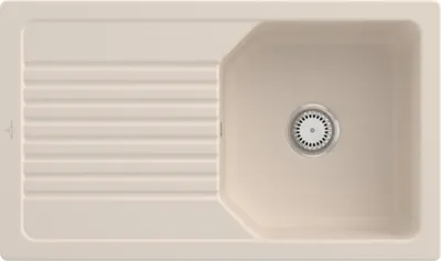 Produktbild von Villeroy & Boch 338501FU Linara 50 Keramikspüle Einbauspüle Unterschrankbreite ab 50 cm Ivory mit Handbetätigung - inkl.
