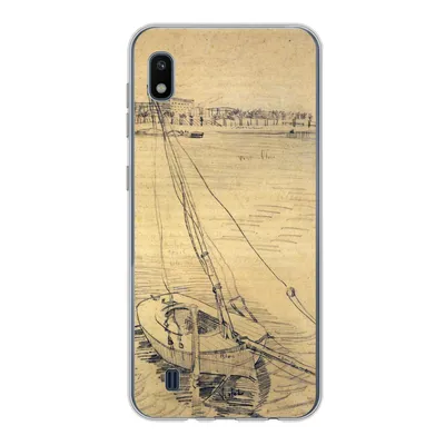 Produktbild von MuchoWow® Handyhülle Schutzhülle Hülle für Samsung Galaxy A10 Segelboot auf der Seine bei Asnières - Vincent van Gogh Silikon Softcase Handy Hülle - Schutzhülle
