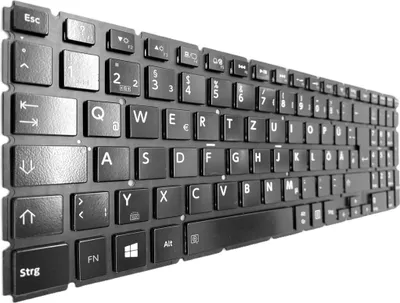 Produktbild von DE schwarz Glossy Tastatur mit Beleuchtung ohne Rahm kompatibel für Toshiba Satellite L50B