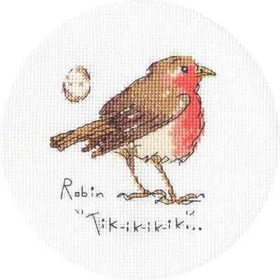 Obrázok produktu pre Súprava na vyšívanie krížikom Bothy Threads 'Little Robin', XMF4P, 12 cm v priemere