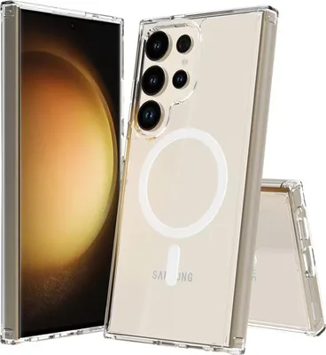 Image de Housse de protection pour Samsung Galaxy S24 Ultra Housse compatible avec MagSafe Transparent Silikon Case