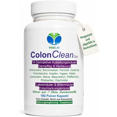 Produktbild von Colon CleanOut 180 Pulver Kapseln 14 Bitterkräuter & Bitterstoffe Natur Pur Ohne Zusatzstoffe