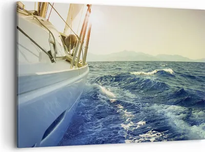 Produktbild von Bild auf Leinwand - Leinwandbild - Einteilig - Yacht Segelboot Sonne - 120x80cm - Wand Bild - Wanddeko - Wandbilder - Leinwanddruck - Bilder - Wanddekoration - Leinwand bilder - AA120x80-4138