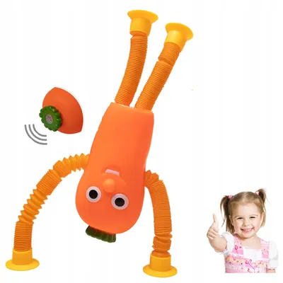 Obrázek produktu pro Senzorická trubice Mrkev Pop Tube antistresová zvuková hračka