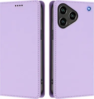 Produktbild von Handyhülle für ZTE Blade A76 4G, Kunstleder Klapphülle Stoßfeste Magnetische Hülle mit Ständer Violett