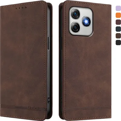 Produktbild von Hülle für Ulefone Note 18 Pro /Note 18 Ultra, Retro Kunstleder Ständer Klapphülle mit Kartenfächer und Magnetische Braun