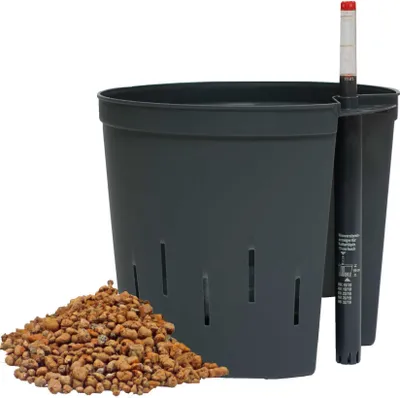 Produktbild von Set3 Kulturtopf + Wasserstandsanzeiger + Blähton 4 - 8 mm Hydropflanzen Ø 22 cm Höhe 19 cm