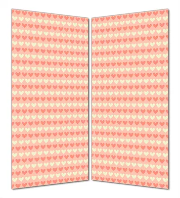 Produktbild von Wallario selbstklebende Duschrückwand 160 x 200 cm mit Motiv Muster Herzen in beige und rot - Wandverkleidung mit Hochglanzlaminat in Glasoptik