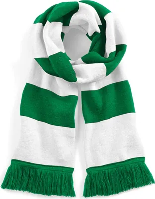 Image de Beechfield B479 | Varsity Scarf / Echarpe d'hiver pour homme - Couleur : Kelly Green/White - Taille : One Size