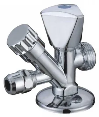 Obrázok produktu pre Guľový ventil rohový kombinovaný, 1/2"x 3/8"x 3/4", chróm