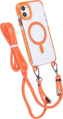 Productafbeelding van TUNIQ iPhone 11 achterkant hoesje - met nekkoord - MagSafe compatibel - Oranje