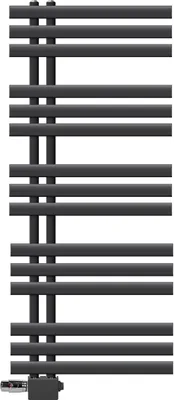 Obrázok produktu pre LuxeBath Designový kúpeľňový radiátor, 500x1200 mm, antracit, pripojovacia sada termostatov univerzálny rohový a priamy, bez vykurovacieho telesa