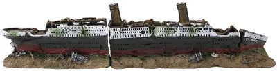 Harz Aquarium Wrack Ornament Schiff, 38,5 cm, für Fisch Garnelen