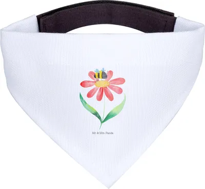 Produktbild von Mr. & Mrs. Panda Halstuch Hummel Blume - Weiß - Geschenk, Hund, Feld, Tuch, Lustige Sprüche, Wespe, Hunde-Bandana, Für Hunde, Biene, Hummeln, Hundehalstuch