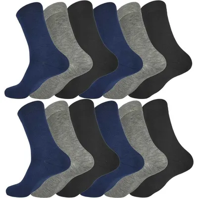 Produktbild von 12 Paar Herren Socken ohne Muster klassischer Form Freizeit Anzug Business,12 Paar, Mix10/39-42