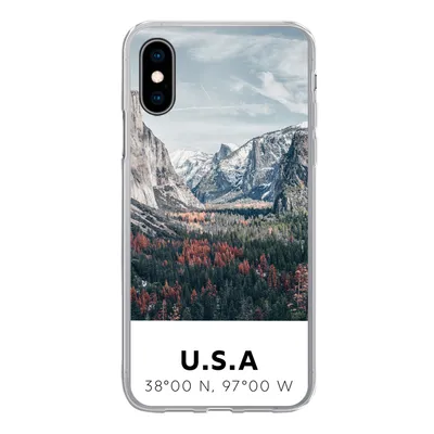 Produktbild von MuchoWow® Handyhülle Schutzhülle Hülle für iPhone X Yosemite - Amerika - Wyoming - Wald - Berge Silikon Softcase Handy Hülle - Handyhülle
