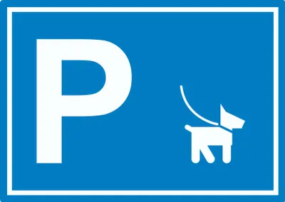 Produktbild von Hundeparkplatz Aufkleber waagerecht A5 (148x210mm)