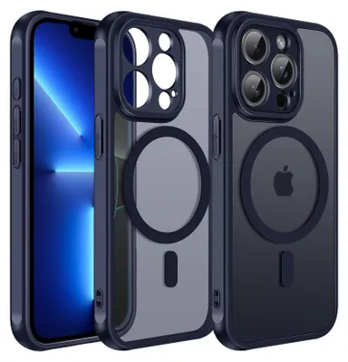Immagine prodotto di Custodia magnetica per iPhone 13 Pro Custodia protettiva Magsafe Telaio in TPU antiurto forte anello magnetico, blu