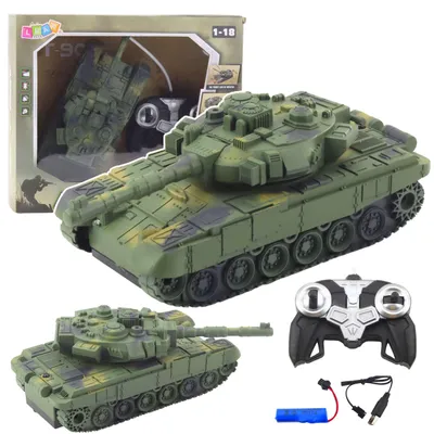 Imagen del producto de T90 Tanque Militar Control Remoto Luces Rc Sonidos Verde 1:18
