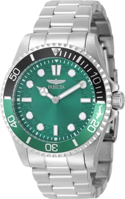 Zdjęcie produktu dla Invicta Pro Diver 49705 Zegarek Męski - Mechanizm Kwarcowy - Stal Nierdzewna z Zieloną Tarcza - 43 mm