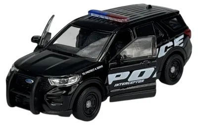 Image de Welly, Ford Explorer de la police, modèle réduit en métal, échelle 1:34, neuf dans sa boîte, référence 43837