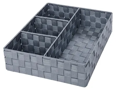Produktbild von WENKO Organizer mit 4 Fächern Box Ablage 32 x 32 Bad Korb Schmuck Wäsche Socken