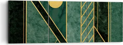 Produktbild von Bild auf Leinwand - Leinwandbild - 3 Teile - Grün Stück geometrisch - 90x30cm - Wand Bild - Wanddeko - Wandbilder - Leinwanddruck - Bilder - Wanddekoration - Leinwand bilder - Wandbild - CA90x30-4797