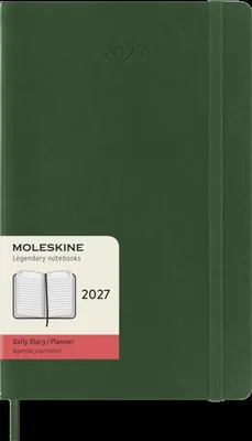 Produktbild von Moleskine 12 Monate Tageskalender 2027, Large/A5, 1 Tag = 1 Seite, Weicher Einband, Myrtengrün