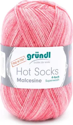 Produktbild von Gründl Wolle Hot Socks Malcesine 4-fach 100 g koralle multicolor