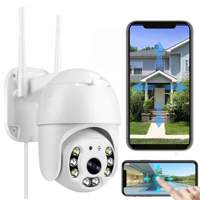Zdjęcie produktu dla Kamera monitoringu zewnętrzna Wi-Fi, rozdzielczość 2K, obracana o 360 stopni, do monitoringu wideo