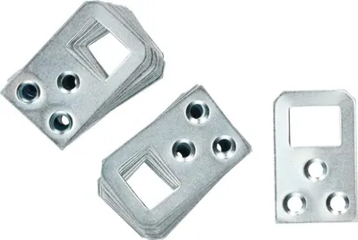 Produktbild von KOTARBAU® 50er Set Schrankaufhänger 40 x 25 x 1,2 mm Ver.Formen Schrankaufhängung Möbelaufhänger Bettbeschlag Verzinkt Möbelaufhängung Silber Flachverbinder