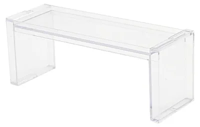 Produktbild von Schreibtisch-Aufbewahrungsregal, transparent, stapelbar, Kunststoff, Schreibtisch-Organizer, Ausstellungsregal für Kosmetikfiguren, Puppen