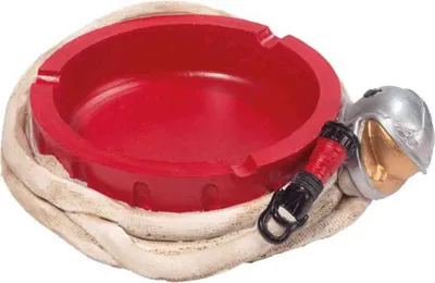 Produktbild von Aschenbecher Feuerwehr mit Feuerwehrschlauch und Feuerwehrhelm