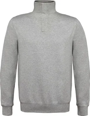 Obrázok produktu pre Pánska mikina, krátky zips - B&C ID.004 - heather grey - veľkosť M