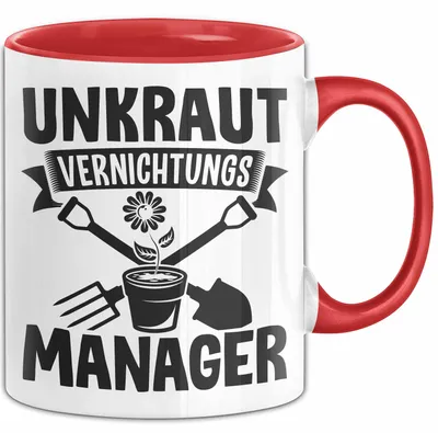 Produktbild von Gärtner Tasse Geschenk Unkraut Vernichtungsmanager (Rot)