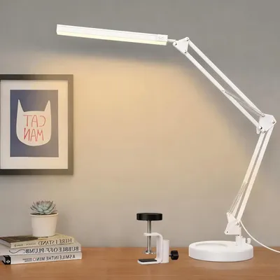 Image de Lampe de bureau LED - Lampe de travail - Pour la lecture et le travail - 3 couleurs, 10 niveaux d'intensité - 10 watts - Blanc