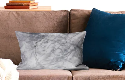 Produktbild von MuchoWow® Zierkissen Sofakissen Wohnzimmer Dekokissen 50x30 cm Marmor - Stein - Grau - Wohnzimmerdekoration - Polster mit Photo
