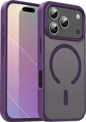 Produktbild von Mobigear Stoßfeste iPhone 17 Pro MagSafe Hülle, Hartschalenhülle, Rückseite – Kristallviolett