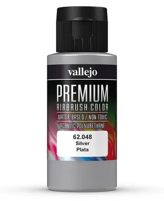 Productafbeelding van Vallejo 62.048, zilver, acrylverf, vloeistof, 60 ml, 1 stuk