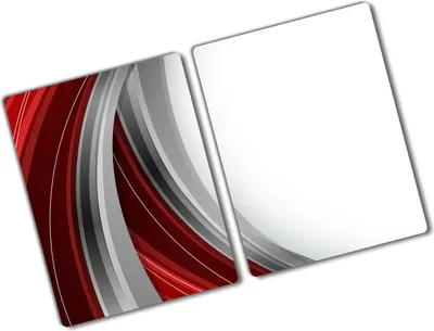 Produktbild von Tulup Glas Herdabdeckplatte - 2x40x52 cm - Glaskeramikkochfeld-Abdeckung Spritzschutz Glasabdeckplatte Kochplattenabdeckung und Schneidebrett - Zweiteilig - Kunst: modern & klassisch - Wellen Hintergrund - Rot