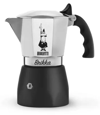 Produktbild von Bialetti New Brikka 2023, Moka-Kanne, die einzige Herdkaffeemaschine, die in der Lage ist, einen Cremereichen Espresso Zuzubereiten, 2 Tassen