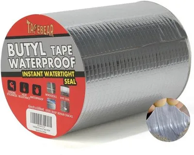 Zdjęcie produktu dla Taśma butylenowa 150 mm x 5 m - wodoodporna, aluminiowa - silna przyczepność - idealna do naprawy dachów