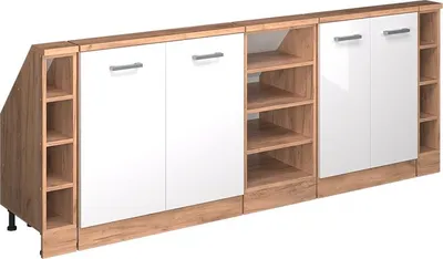 Produktbild von Dachschrägenschrank-Set Vicco Rion Weiß Hochglanz 5er Set, Model 56050